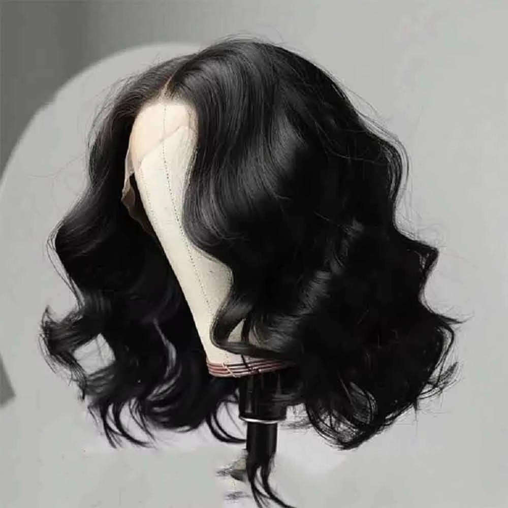 Pre Parted 13X4 Lace Front Bob Wig - Wig rambut manusia Brazilian 250% tanpa