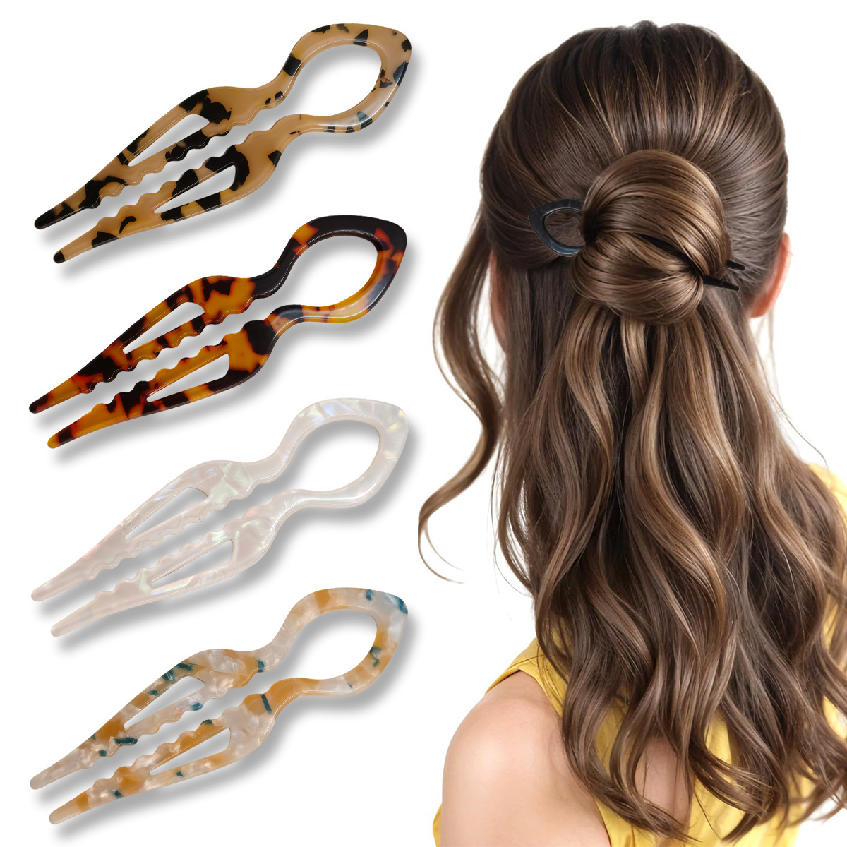 Jepit Rambut Bentuk U Akrilik  - Hair Bundles ulasan dan harga