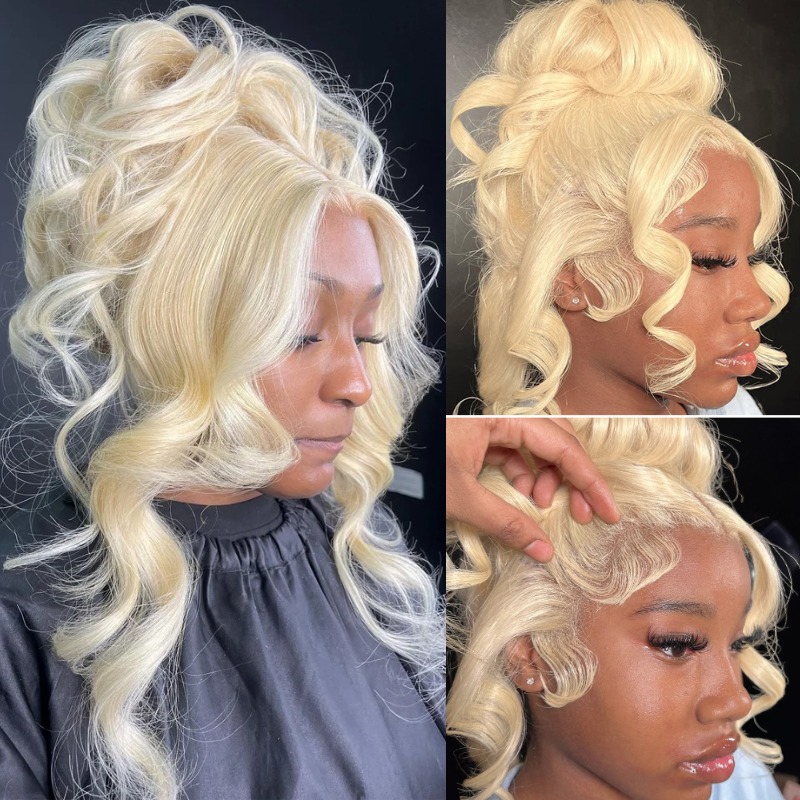 13X4 13X6 360 HD Transparan 61 - 613 Blonde Body Wave Lace Front Wig ulasan dan harga