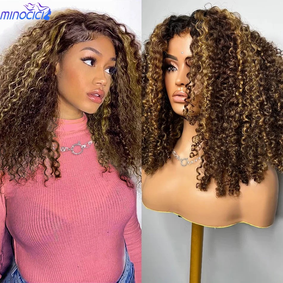 P4/27 Wig Bob Pendek Keriting  - Glueless Wear And Go Human Hair Wig ulasan dan harga