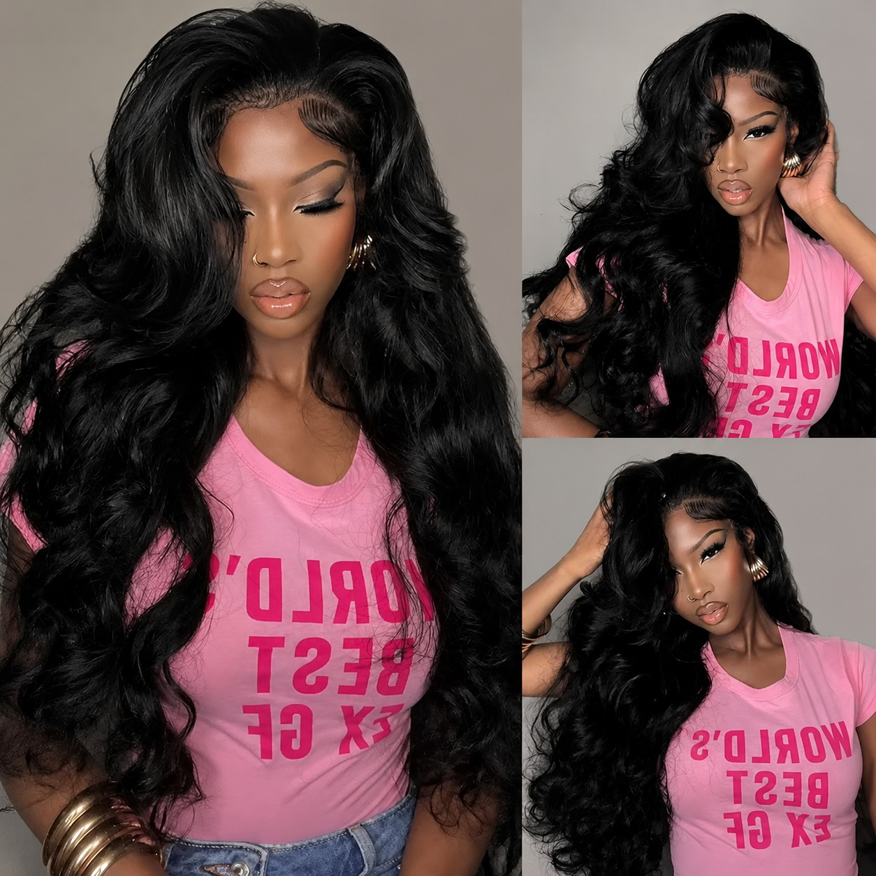 Wig Rambut Manusia 34 inci 13x - Hd Lace Frontal Wig Human Hair Pre Plucked ulasan dan harga