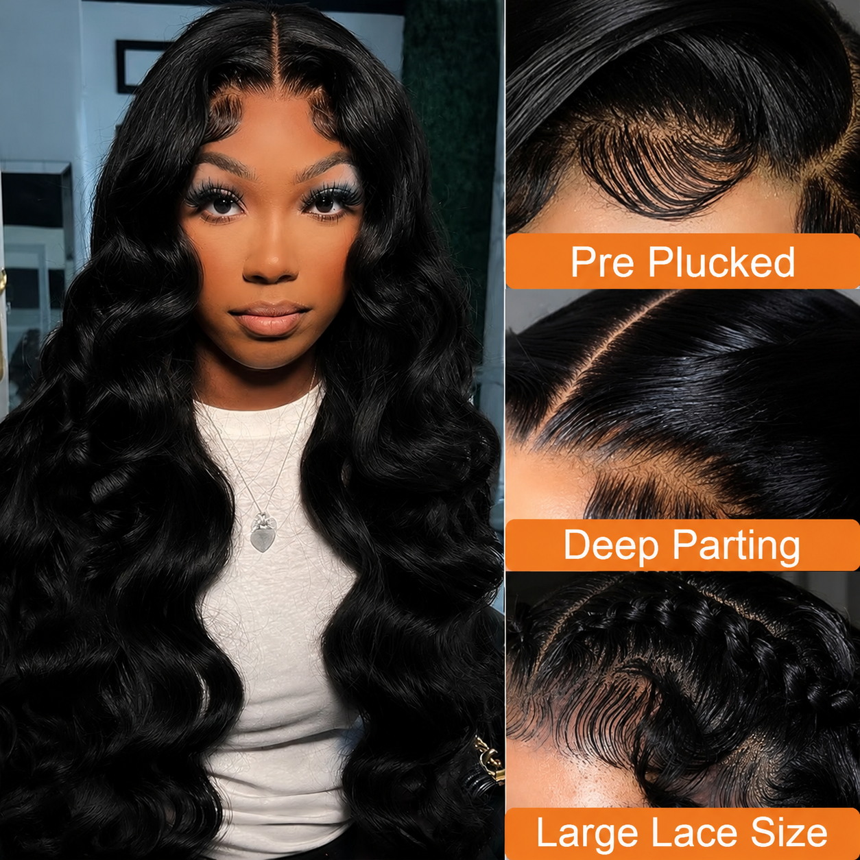 Wig Rambut Manusia 34 inci 13x - Hd Lace Frontal Wig Human Hair Pre Plucked ulasan dan harga