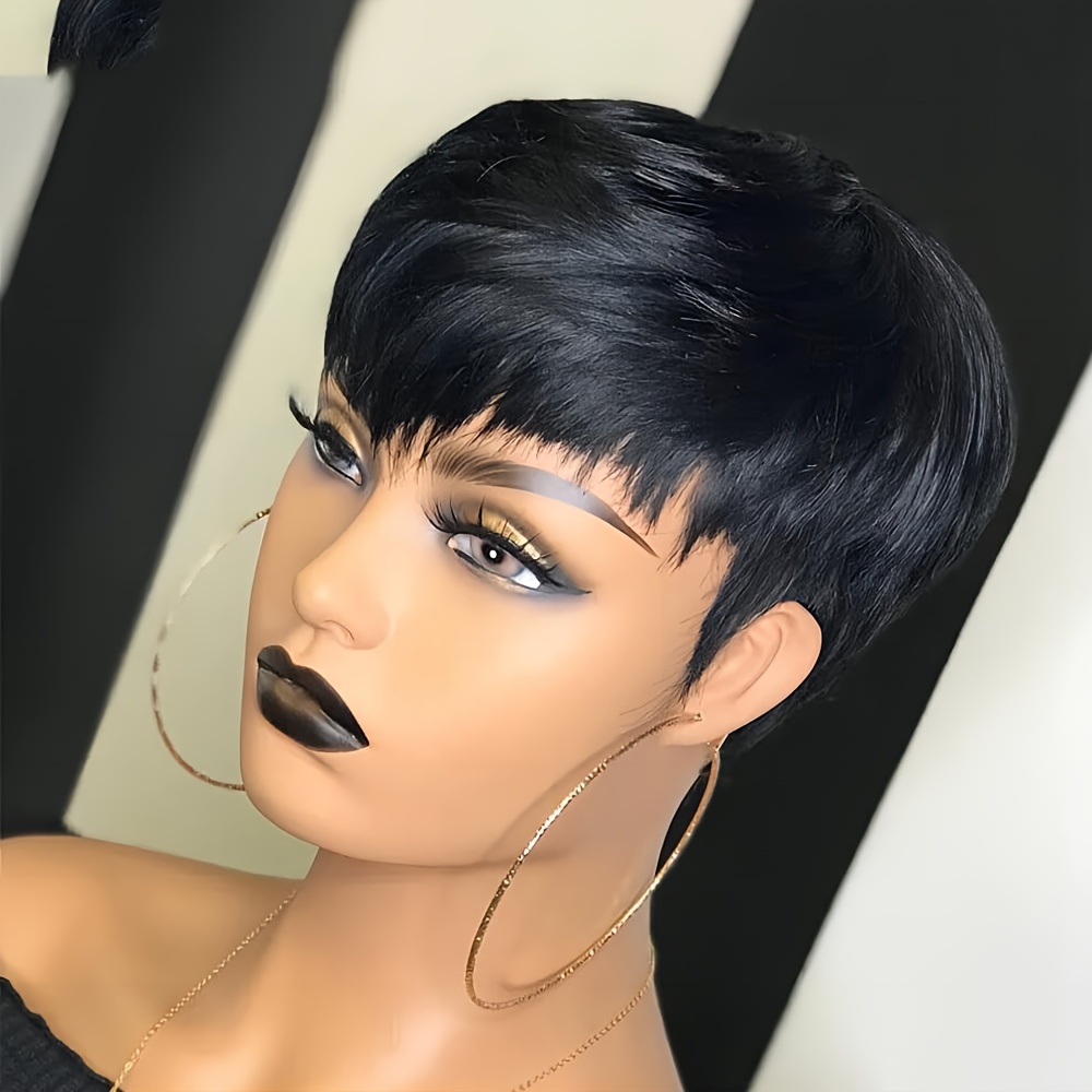 Wig Pixie pendek lapisan rambu - Short Pixie Cut Wig Human Hair Cheap ulasan dan harga