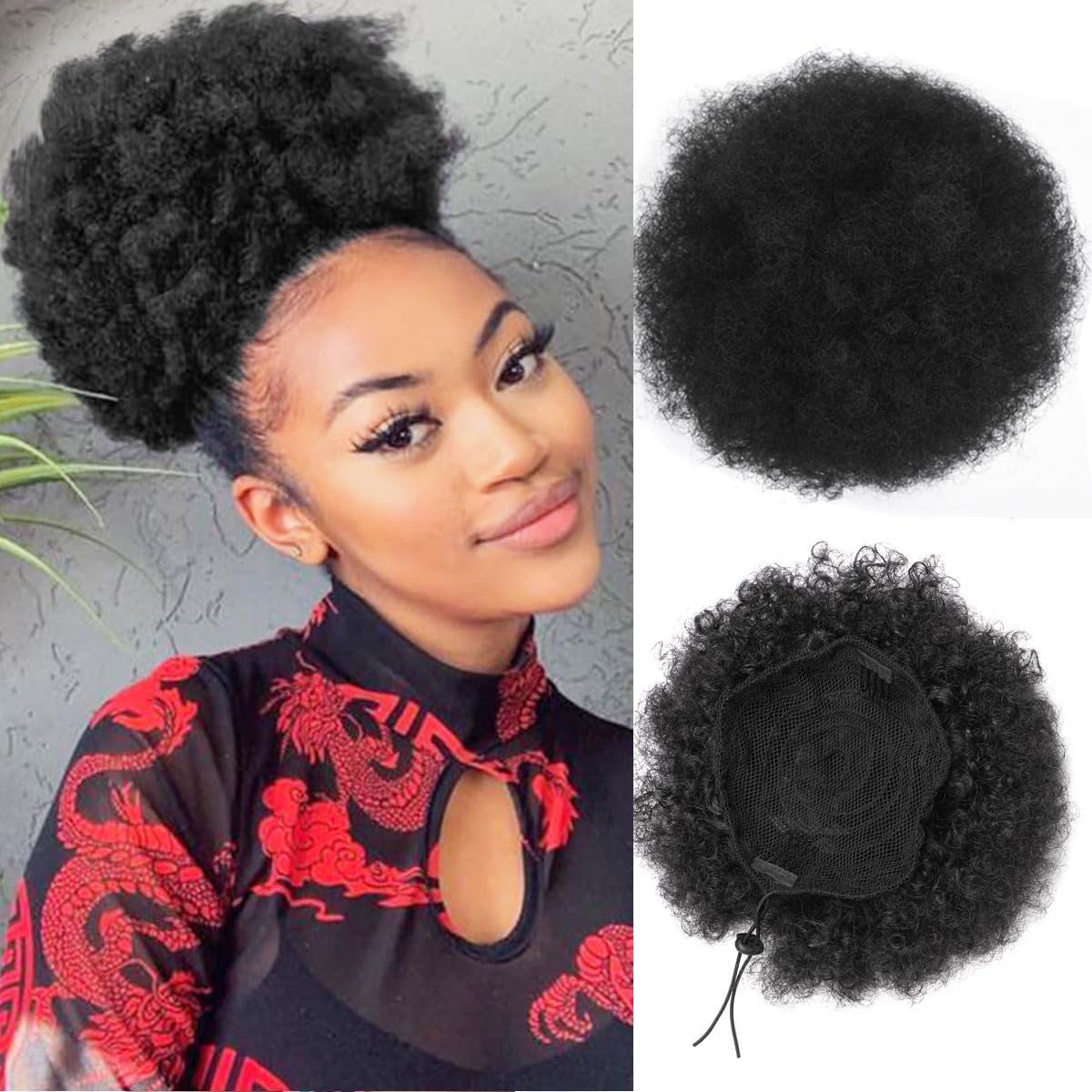 Afro Puff serut ekor kuda untu - Drawstring Afro Curly Puff Ponytail ulasan dan harga