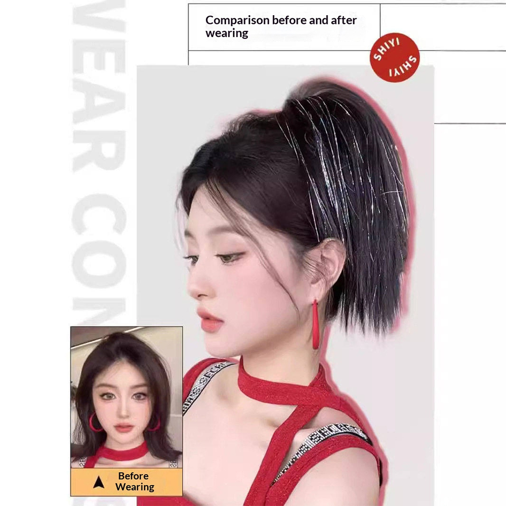 Ekstensi rambut poni sintetis  - Claw Clip Messy Bun Hair Piece ulasan dan harga