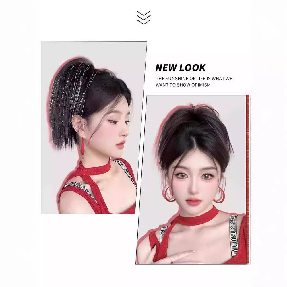 Ekstensi rambut poni sintetis  - Claw Clip Messy Bun Hair Piece ulasan dan harga