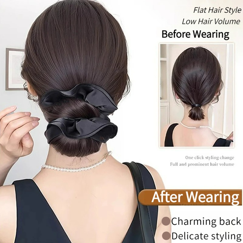 Ikat Rambut Sintetis Satin Bar - Claw Clip Messy Bun Hair Piece ulasan dan harga